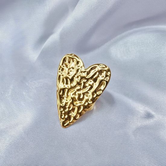 Imagen de Anillo Corazón Vivri Martillado