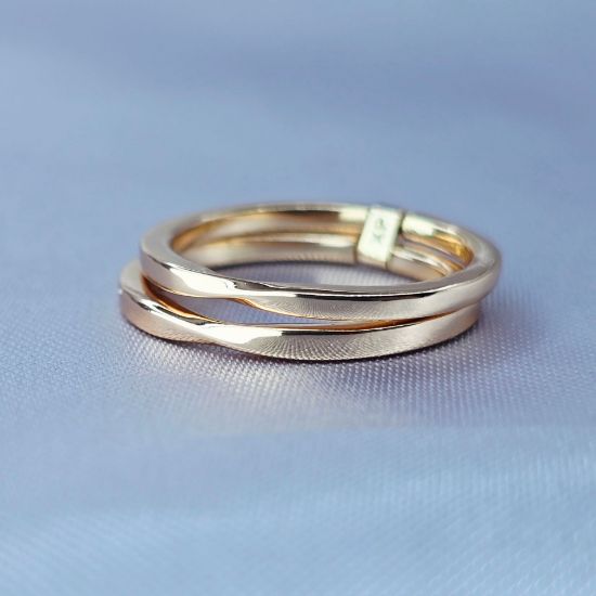 Imagen de Anillo Dos Aros de Oro Talla 9q