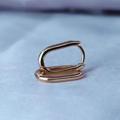 Picture of Gold Rectangular Hoop Huggie
