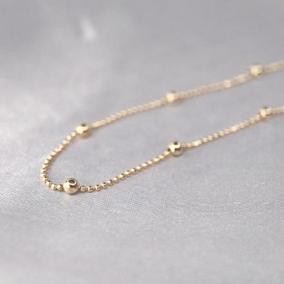 Picture of Viviana Spheres Separated from Beads Weave Yellow Gold Chain Size 4502