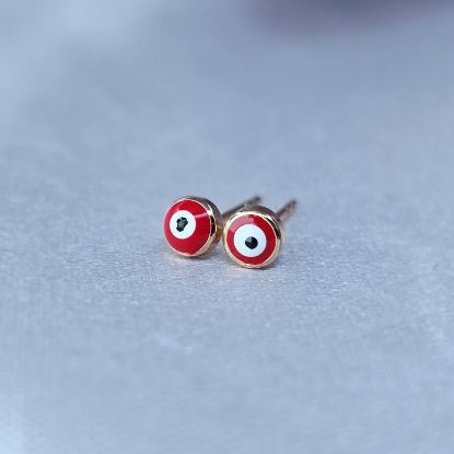 Picture of Red Evil Eye Protection Stud Earring
