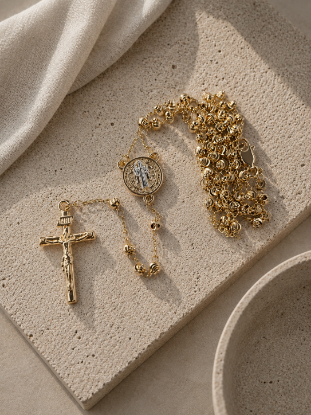 Picture of Saint Benedict Faith Rosary Necklace Size 5403