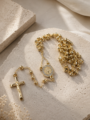 Picture of Saint Benedict Protection Rosary Necklace Size 5103