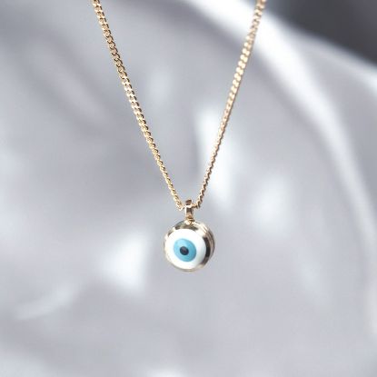 Picture of Turkish Blue Evil Eye Basin Necklace Size 4501
