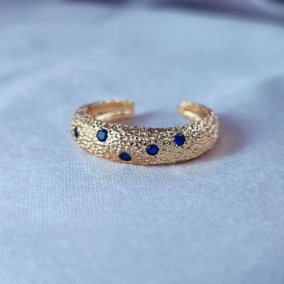 Imagen de Anillo Semiabierto Burbujas Azul C