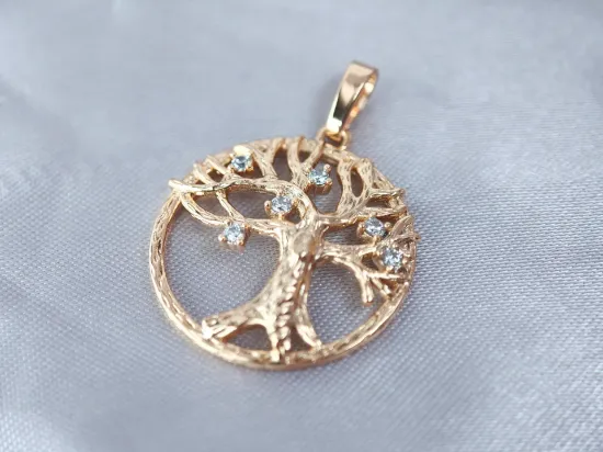 Imagen de Dije Árbol Hojas Cuadradas
