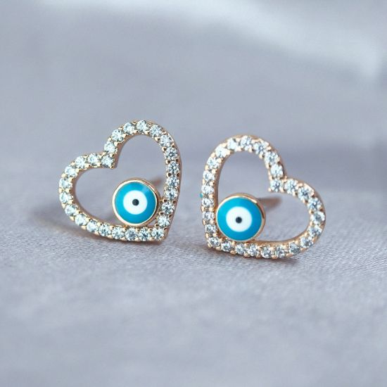 Imagen de Broquel Corazón Ojo Turco Celeste