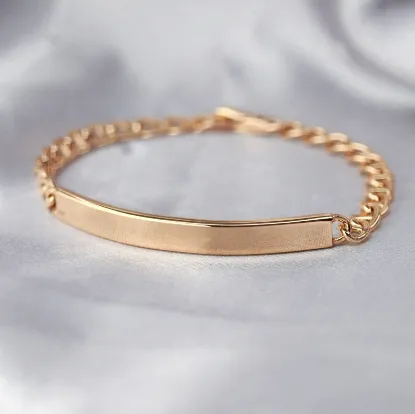 Imagen de Pulsera Esclava Gucci Ovalada Oro Dorado Talla 1905