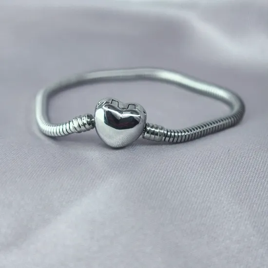Imagen de Pulsera Topo Broche Corazón Blanco  1503