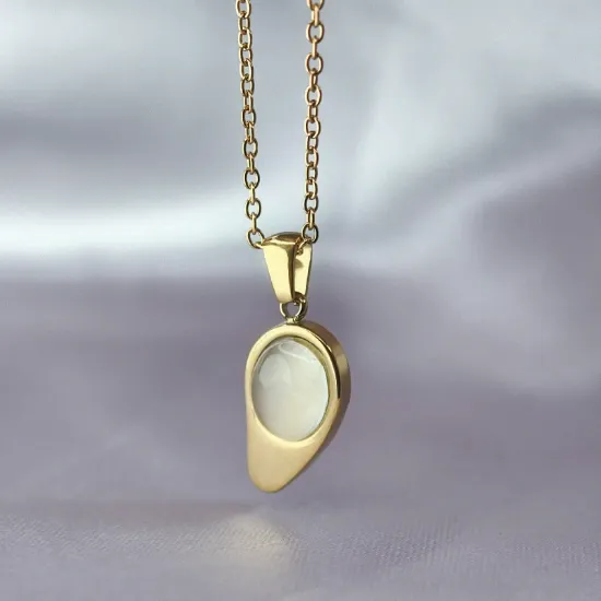 Imagen de Collar Gota Ojo de Gato Transparente  4501