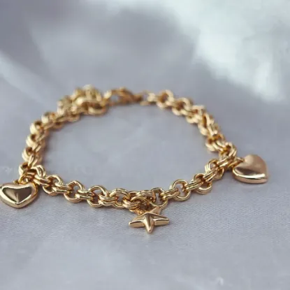 Imagen de Pulsera Corazones y Estrella  1705