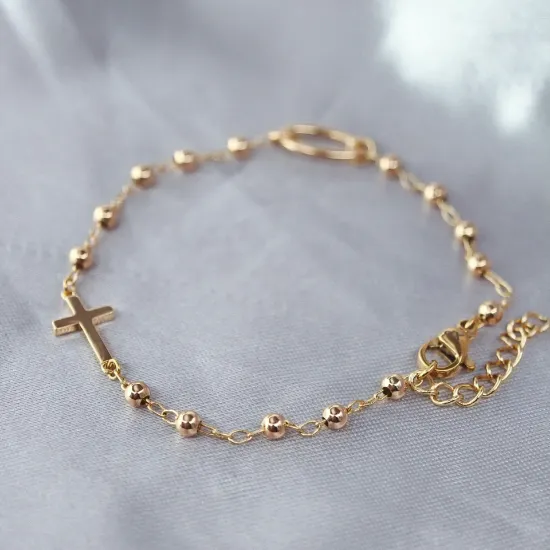 Imagen de Pulsera Cruz y Óvalo  1702