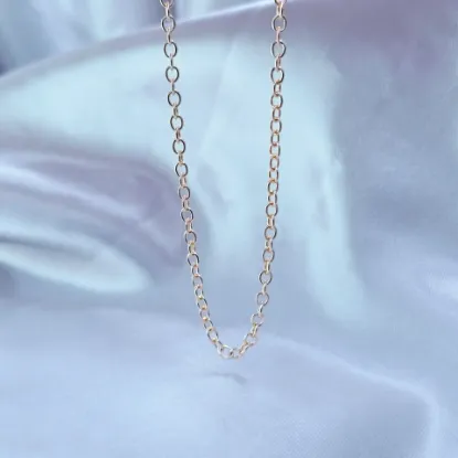 Imagen de Cadena Tejido Aros Ovalados Oro Dorado  6001