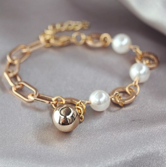 Imagen de Pulsera Perlas y Esfera  1710
