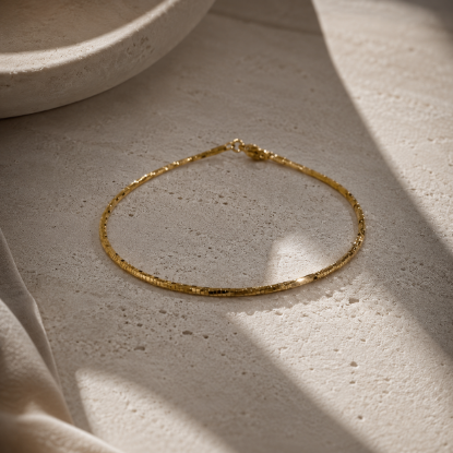 Imagen de Pulsera Box Chain Torcida Oro Dorado