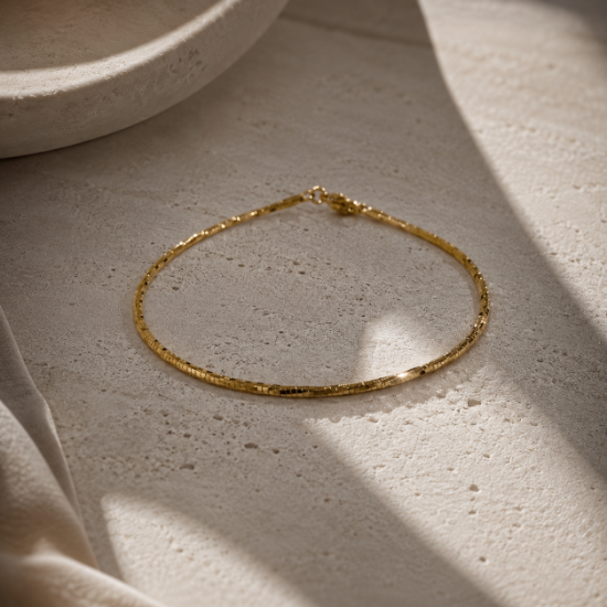 Imagen de Pulsera Box Chain Torcida Oro Dorado