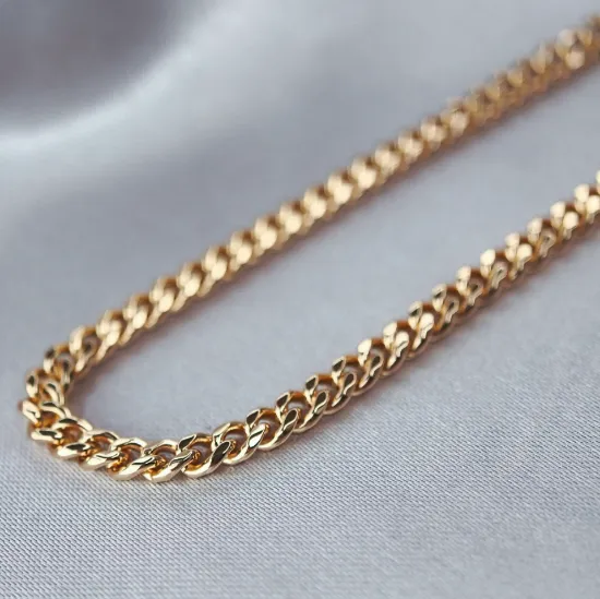 Imagen de Cadena Tejido Barabada Abierta Gruesa Oro Dorado Talla 5003