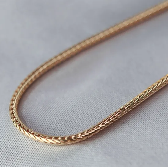 Imagen de Cadena Tejido Trigo Cerrado Cuerda Oro Dorado Talla 5002