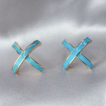 Imagen de Arete Glamour Azul Turquesa