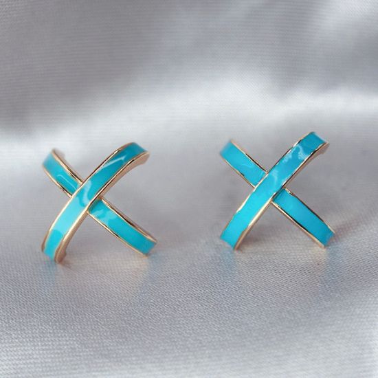 Imagen de Arete Glamour Azul Turquesa
