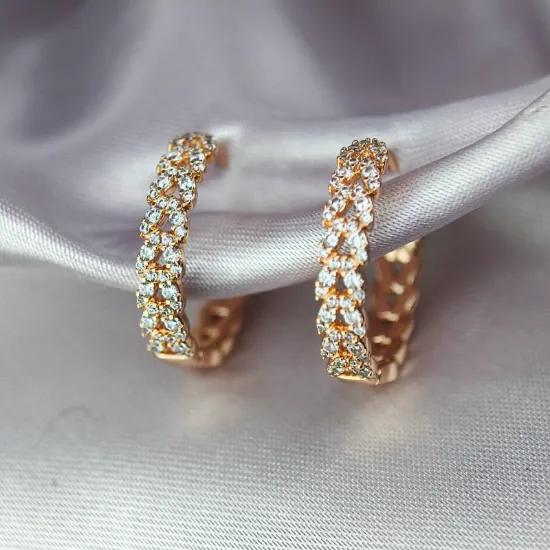 Imagen de Arracada Hojas Glitter