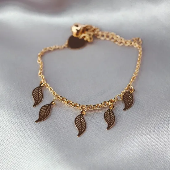 Imagen de Pulsera Hojas de Oro  1601
