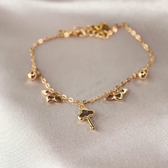Imagen de Pulsera Corazón Alas Llave Esferas  1601