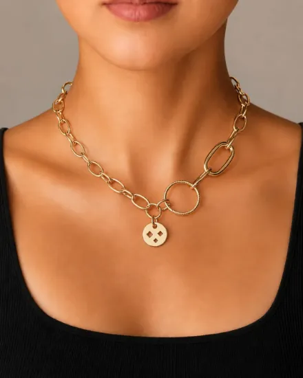 Imagen de Collar Oblea Estrellas Troqueladas  4607