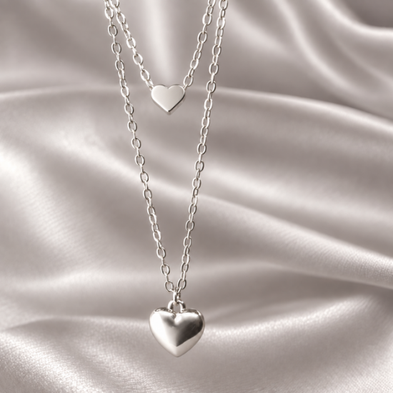 Imagen de Collar Dúo de Corazones Talla 3801