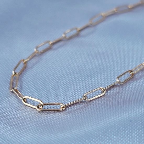 Imagen de Cadena Tejido Rectángulos Ovalados Oro Dorado Talla 4902