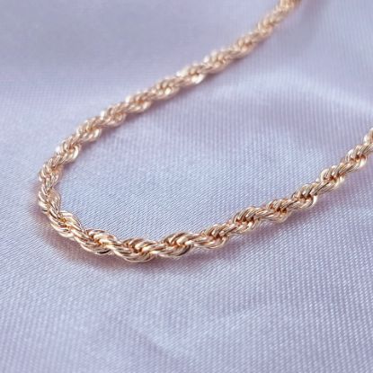 Imagen de Cadena Tejido Cordón Salomónico o Torzal Oro Dorado Talla 5004