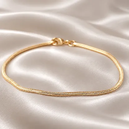 Imagen de Pulsera Tejido Cola Topo o Ratón Oro Dorado Talla 2001