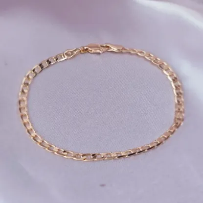 Imagen de Pulsera Tejido Barbada Abierta Oro Dorado Talla 2003