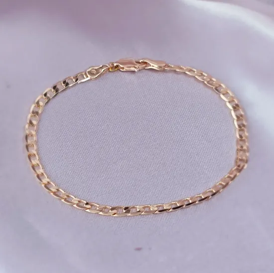 Imagen de Pulsera Tejido Barbada Abierta Oro Dorado Talla 2003