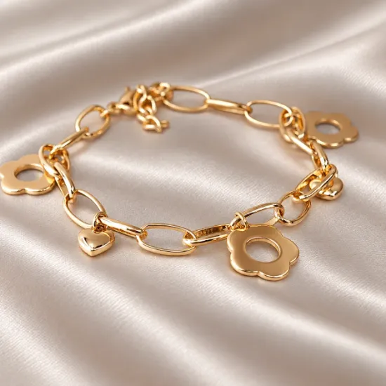 Imagen de Pulsera Flores y Corazones  1805