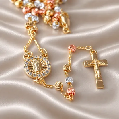Imagen de Florentine Celestial Virgin Rosary Necklace Size 5104