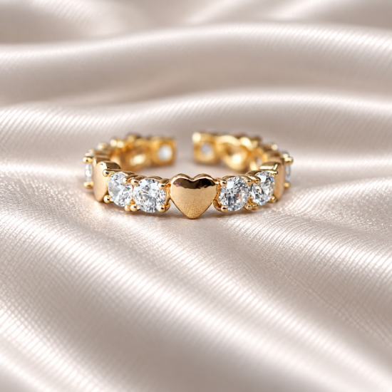 Imagen de Anillo Corazones y Puntos 
