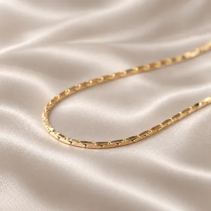 Imagen de Closed Rigid Rectangles Weave Gold-Tone Chain Size 6001