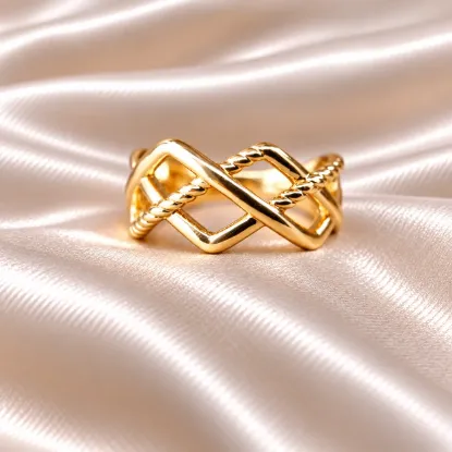 Imagen de Anillo Rombos Entrelazados