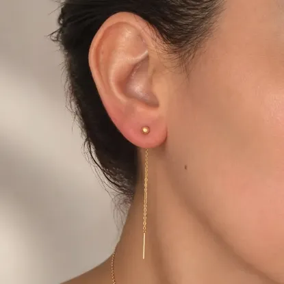Imagen de Arete Esfera Azucarada y Línea