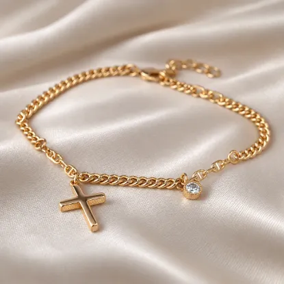 Imagen de Pulsera Cruz Punto Luz Talla 1803