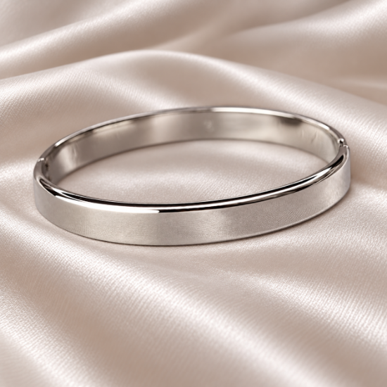 Imagen de Brazalete Círculo Grueso Oro Blanco