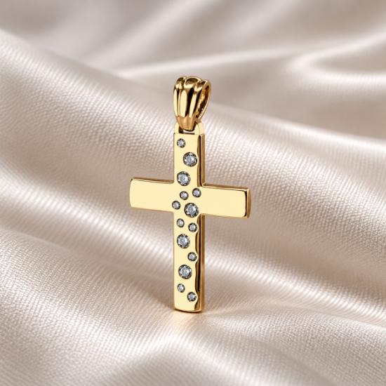 Imagen de Dije Cruz Burbujas Celestiales